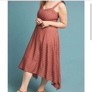 Anthropoligie Maeve Vivienne Brown Polka Dot Midi
Dress Size 6p Size Zipper